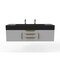 Castello Usa Nile 60" Wall Mounted Gray Vanity With Black Top And Gold Handles CB-MC-60G-GLD-2053-BL - alternate 1